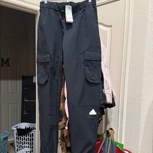 Women’s New Adidas Black Cargo Trousers medium